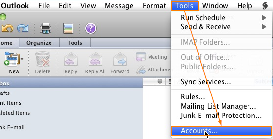 outlook 2011 for mac delete account
